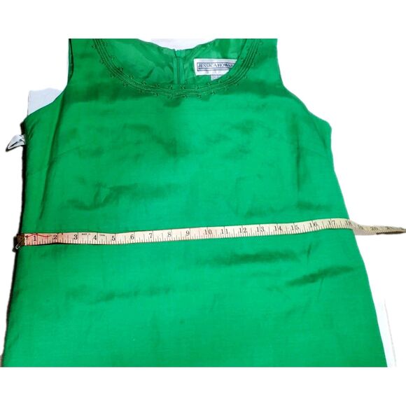 Green Linen Blend Shift Maxi Dress 8, Sleeveless Scoop Neck, Cottagecore Garden - Picture 9 of 13